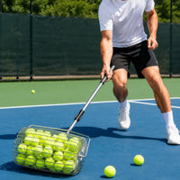 Tennis Ball Picker with Telescopic Handle Stainless Steel Tennis Ball Picker Compact for Athletes