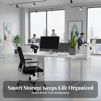 Modern Design Desk and Chair Combo Complete Set Office Furniture Space-Saving Computer Table Built-in Storage for Professionals, Remote Workers, Students, Study Room, Dormitory, Bedroom