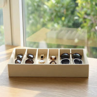 Velvet Sunglasses Storage Tray 5-Slot Sunglasses Display Tray Minimalist Eyewear Organizer Divided for Dresser