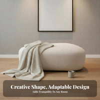 Nordic design Pebble-Shaped Pouf Wabi-Sabi Aesthetic Upholstered Stool Organic Shape Indoor Seating Creative Design for Homeowners, Interior Designers, Living Room, Bedroom, Lounge Area, Home Decoration