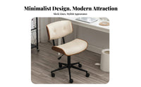 Height Adjustable Upholstered Wood-Frame Task Chair Ergonomic Design Upholstered Bentwood caster luxuriously padded padding pivoting Seat Tilting Function for telecommuting Workers, Students, Study Room, Workspace, Bedroom