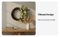 Artificial Bloom Wreath Easy to Hang flower Wreath Lively Colors Farmhouse Wall Hanging for Homeowners, Gift Presenters, Porch, Holiday