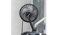 Fan with Mirror Mount USB-Powered Electric   Fan Low-Profile for Summer Rides