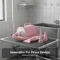 Low Noise Dog Grooming Blower Quick Drying High Velocity Pet Dryer Adjustable Temperature Quiet Dog and Cat Blower Negative Ion Care