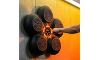 Black and Orange Wall-Mounted Boxing Target Illuminated Smart Boxing Target Perforated Bluetooth Rhythm Training Pad for Home Gym