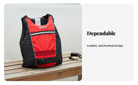 Gender-Neutral Design Life Jacket Rescue Handle Life Vest Comfortable for Boaters, Kayakers, Rafting, Paddling, Water Sports