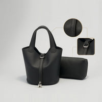 Bucket Handbag with Pouch Structured Bucket Bag Multi-Way for Work, Commuters