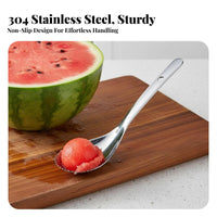 Stainless Steel Fruit Spoon Mirror Polished Versatile Scraping Spoon Oranges and Lemons Fruit Utensil Rust Resistant Easy To