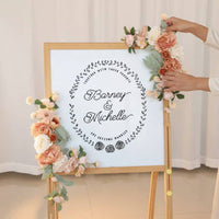 2 Pieces Ceremony Sign Flower Set Reusable Welcome Board Flower Arrangement Elegant Design Welcome Sign Blossom Adornment for Photography