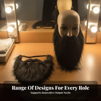 Fake Beard Realistic Look Costume Mustache and Beard Elastic Strap Costume Mustache for Actors, Cosplayers, Stage Play, Performance, Halloween
