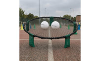 Green Support Legs Circular Net Game Mesh Roundnet Game Set White Balls Outdoor Sport Hand Pump