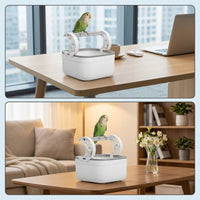 Desktop Bird Stand and Parrot Toilet Training Stand with Tray, Desktop Bird Perch, Parrot Training Station for Small to Medium Avian Training