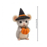Felted Holiday Mouse Ornament Decorative Felt Mouse Figurine Cute Whimsical for Collectors, Tabletop Display