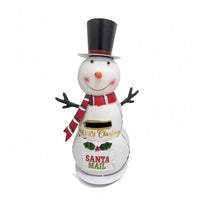 Snowman Mailbox Upright Christmas Mailbox Decor Holiday Decoration Indoor for Entryway, Tabletop