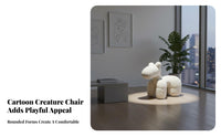 equineShaped Armchair creature Shape Upholstered perusing Chair Cartoon design Living Room Seating for Children, Students, Playroom, Bedroom, Small areas