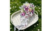 Handmade Korean Design Hand Floral Arrangement Realistic Look Pink and Purple Artificial Floral Arrangement Real Feel for Brides