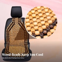 Breathable Wooden Bead Seat Cushion Natural Wood Beads Wooden Bead Seat Cover Universal Fit for Truck Drivers, Summer Driving, Long Drives