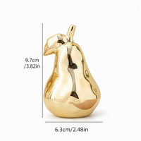 Home Decoration Ceramic Pear Figurine with Glossy Lustrous Finish for Living Room Decor, Modern Porcelain Ornament Statue, Decorative Piece