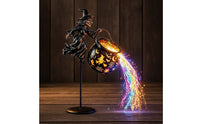 Halloween Witch Pot Yard Lamp Outdoor Halloween Witch Decor with Stake Illuminated Yard Lamp with Stake for Yard, Porch
