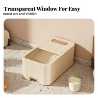 Airtight Seal Rice Storage Container Sliding Lid Rice Bin Food Grade Material for Kitchen, Pantry
