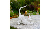Cat Figurine with Bell Collectible Cat Figurine Cute Ornament for Collectors, Shelf
