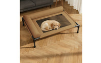 Breathable Elevated Dog Bed with Bolsters Bolstered Raised Pet Bed with Side Cushion Sturdy Dog Cot with Side Cushion Washable for Small Dogs, Young Dogs, Living Room, Home