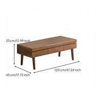 Solid Wood Living Room Furniture Low Profile TV Stand Low Profile Media Cabinet Mid-century Entertainment Stand Modern Entertainment Center with Drawers Smooth Lacquered Finish Suitable for Gift Giving Home Decoration Small Apartments Bedrooms