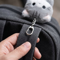 Cute Grey Soft Cat Plush Doll Keychain Backpack Ornament Gift