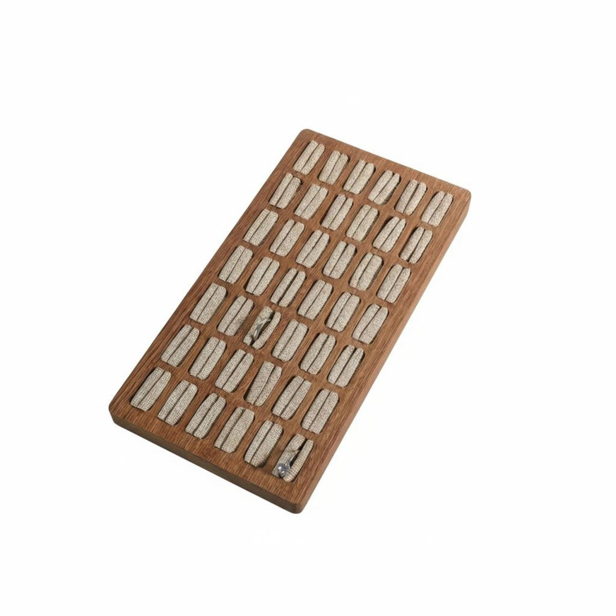 Rings Display Tray Wooden Jewelry Display Tray Wood Grain Rings Holder Showcase for Countertop