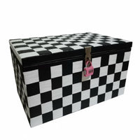 Woven Lockable Chest With Lock Hinged Lid Container Cotton Lined Interior