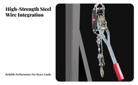 Safety Latch Hooks Double Hook Cable Puller Hardened Steel Construction Heavy Duty Wire Rope Tensioner Non-Slip Handle for Workshops