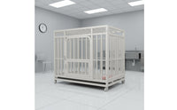 Metal Dog Crate Raised Base Portable Dog Crate Slatted Pet Floor Enclosure