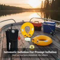 High Buoyancy Automatic Inflatable Life Buoy Lightweight Portable Self-Rescue Buoyancy Aid Long-Lasting for Anglers, Swimmers, Fishing