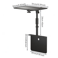 Flat Base Telescopic Display Device Stand Locking Knob Height Adjustable Display Device Stand for Bedside Cabinet