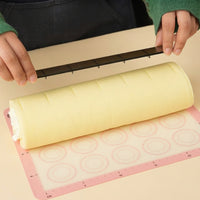 4 Pieces Engraved Cake Roll Slicing Ruler Translucent Cake Portion Marker Slim Baking Ruler with Hanging Hole Precision for Home Bakers, Dessert Shops