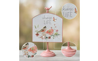 Wooden Birdhouse Ornament Painted Birdhouse with Floral Motif for Gardeners