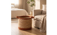 Straw Basket with Handles Open-Top Woven Laundry Basket Sturdy Straw Storage Bin for Bedroom
