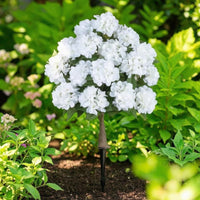 2 Pieces Artificial Hydrangea Tree Realistic Tree with Stake Fake Flower for Homeowners, Patio, Porch