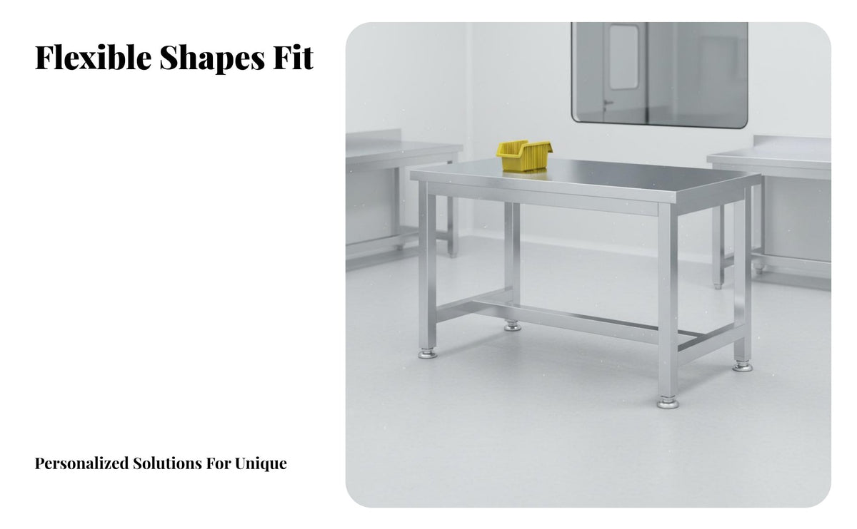 Easy to Clean Stainless Steel Workbench Rust Proof Laboratory Inspection Table Heavy Duty Work Table Long-Lasting Construction for Factory Workers, Restaurant Personnel, Repair Shop, Cafeteria, Garage, Laundry Room