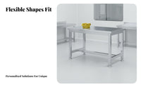 Easy to Clean Stainless Steel Workbench Rust Proof Laboratory Inspection Table Heavy Duty Work Table Long-Lasting Construction for Factory Workers, Restaurant Personnel, Repair Shop, Cafeteria, Garage, Laundry Room