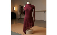 Figure Skating Dress Asymmetrical Hemline Skating Performance Dress Sports Clothing Competition Ready Soft