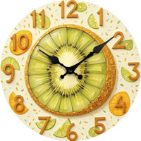 Fruit-Themed Wall Clock Decorative Botanical Pattern Clock Operated Home Decoration for Bedroom