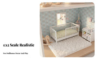 Decorative Piece Miniature Baby Crib Imaginative Play 1/12 Scale Doll Bed Realistic Design 1:12 Scale Doll Crib Highly Detailed for Collectors, Hobbyists, Miniature Scene Building
