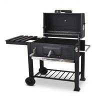 Wheeled Briquette Grill Built-in Thermometer Briquette Grill Flank Shelf