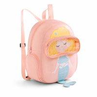 Transparent Window Swim Backpack Zippered Compartment Cartoon Print Backpack Soft-Shell Swim Bag Carry Loop for Children, Swimming, Beach