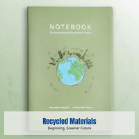 Recycled Leather Notebook, GRS Certified, Litchi Texture, Custom Monogram, Eco-Friendly Stationery