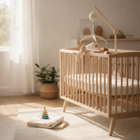 Baby Mobile with Music Box Soft Fabric Crib Mobile Music Box Rotator Clamp-on for Newborn