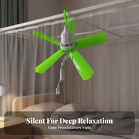 Mini Ceiling Fan Quiet Mesh Fan Strong Air Circulation Cooling Appliance for Homeowners, Commuters, Dorm Room, Bedroom, Outdoor