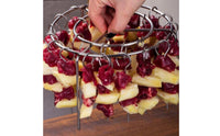 Air Fryer Grill Skewer Rack Upright Legs Stainless Steel Kabob Rack Silver Finish Round Stainless Steel Grill holder