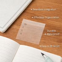 Waterproof Transparent Sticky Notes for Students Pads for Journaling Office Essentials Women, Translucent Removable Tabs See-Through